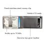 RFID Blocking Slim Bi-fold Genuine Leather Front Pocket Money Clip Wallet for Men