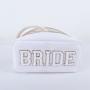 Keymay RTS Stock Popular Bridesmaid Gift Cute Girls Sewed Letter Make up Pouch Cosmetic Bag Bridesmaids Bag Chenille Letter Bag