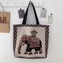 Retro Tote Canvas Bag Custom Ins Large Capacity Portable Mummy Case One-shoulder Student Class Bag