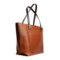Luxury Handbag Brown Vintage Full Grain Leather Women's Tote Bag With Custom Printed Logo