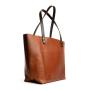 Luxury Handbag Brown Vintage Full Grain Leather Women's Tote Bag With Custom Printed Logo