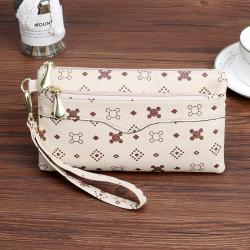 New Fashion Litchi pattern Women's Multi-function Long Clutch Wallet With Shoulder Strap,In Stock Lady Cell Phone Bag
