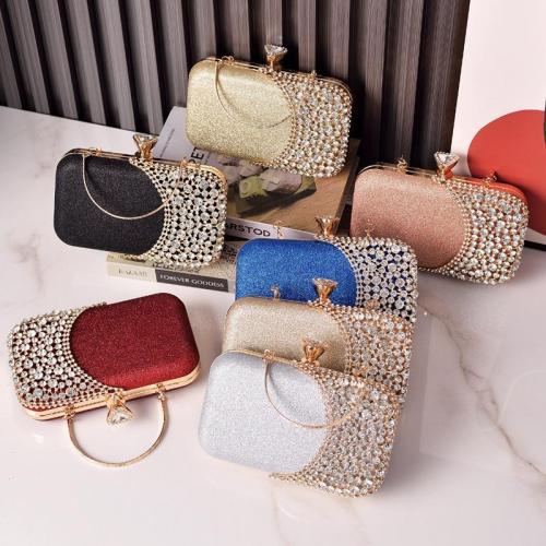 Adequate stock Luxury diamond wedding bride party women hand bags temperament clutch purse evening bags