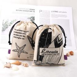 Hot Sale Custom Logo Printing Organic Muslin Bag Small Cotton Shell Jewelry Packaging Drawstring Pouch