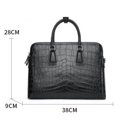Custom Hand Made Genuine Crocodile Leather Office Business Man Laptop Messenger Slim Briefcase Shoulder Bag Handbag For Men