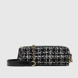Manufactory 2024 Fashion Women High Quality Luxury Tweed Chain Bags Design Cross-Body Bag For Women Customize Brands Barrel Bag
