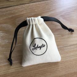 High Quality Beige Cotton Twill Jewelry Gift Drawstring Bag Small Gift Jewelry Drawstring Pouch