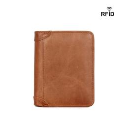 Custom Crazy Horse Genuine Leather Men'S Rfid Blocking Anti-Theft Protection Card Holder Wallet Purses
