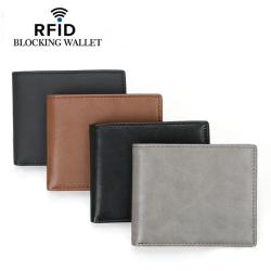 Wholesale Men's Leather Wallets Anti-Theft RFID Short Wallet Credit Card Holder Bag Cash Clip Slim Wallets For man