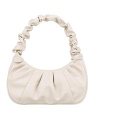 Fashion Girl Purses Square Bags Vintage Pleated Pu Leather Women Small Handbags Solid Color White Crossbody Wrinkle Cloud Bag