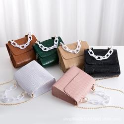 Crocodile print small square bag crossbody women's shoulder bags wholesale small bag thick chain handbag female