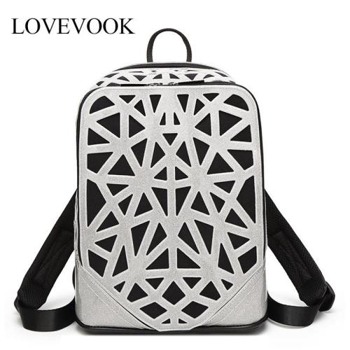 2021 LOVEVOOK geometric women backpack school bags  fashion hollow backpack for travel work school large backpack for ladies
