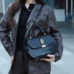 2024 Top selling women's handbag quality crocodile leather single shoulder bag for ladies fashion designer female bag  27cm