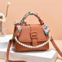 Custom Logo Fashion Luxury Pearl Hand Bags Customs Handbag For Women PU Waterproof Ladies Purses Girl