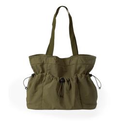 Popular Women's Shoulder Bags External Pocket Drawstring Shopping Bag Japanese Nylon Women Large Capacity Classic Tote Bag