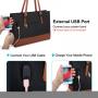 LOVEVOOK 15.6 Inch Waterproof PU Leather notebook Bags large ladies Business Office Work laptop tote Bag for women handbags