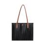 Large capacity bag for women 2024 New fashionable women's tote design texture match color shoulder shopping bag