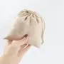 Eco-Friendly Organic Soft Brown Cotton Muslin Drawstring Gift Jewelry Bag Muslin Soap Pouch For Sale