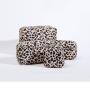 Keymay Rts Stock Low Moq Durable Gold Zipper Fashion Women's Waterproof Nylon Pouch Makeup Travel Bag Leopard Print Cosmetic Bag