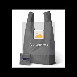 New Hot Sale Fashion Foldable Gray Shopping Bag Tote Folding Pouch Handbags Convenient Large-Capacity Market Grocery Bag