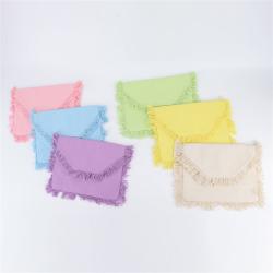 Keymay New Design Rts Stock High Quality 6 Colors Portable Fashion Canvas Pouches Canvas Purse Canvas Envelope Clutch for Women