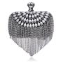 Hot sale gold rhinestone tassel pearl bag handbag metal chain shoulder clutch evening bags for wholesale