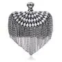Hot sale gold rhinestone tassel pearl bag handbag metal chain shoulder clutch evening bags for wholesale