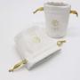 Screen Printed Round Bottom Pu Leather Gift Candle Cutter Packaging Bag Golf Ball Storage Packing Leather Drawstring Pouch
