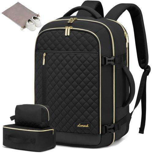 LOVEVOOK High quality 40L Large Travel Backpack with 3 Packing Cubes Flight Approved Waterproof 15.6 17.3 in Carry On Laptop Bag