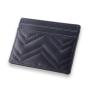 Quilted card wallet RFID quilted genuine leather card holder with logo