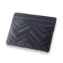 Quilted card wallet RFID quilted genuine leather card holder with logo