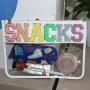 Keymay 2022 New Designer SNACKS Letters on Patches Diy Embroidery Nylon Bag Travel Toiletry Pouch Pvc Bag Clear Cosmetic Bag