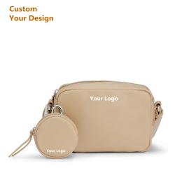 Custom Luxury Vegan Leather Womens Crossbody Bags Custom Print Logo Womens Camera Bag With Pouch Fashion Classic Crossbody Purse