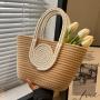 Colorful cotton rope woven hand-held large capacity handbag designer bags