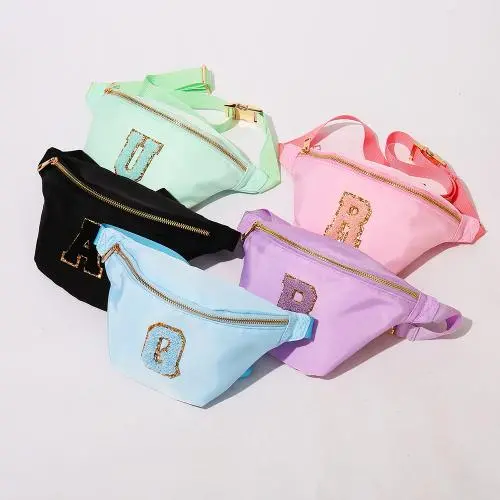 Stock No MOQ Nylon Metal Zipper Release Buckle Travel Sport Waist Bag For Women Adjustable Strap Belt Fanny Pack
