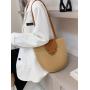 Half Round Women'S New Single Shoulder Cotton Yarn Braided Bag Airgrass Braided Holiday Beach Bag