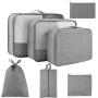 Wholesale Suitcase Storage Bags 7pcs Travel Luggage Organizer Packing Cubes Set with Shoe Bag and Toiletry Bag