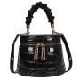 KBW470 Wholesale Hot Pleated Dinner Handbag Women Bag New Crocodile PU Ladies Bucket Single Shoulder Crossbody Bag