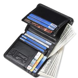 KBW330  Wholesale Genuine Leather Men Wallet Short Wallet Retro Multi-Card Wallet RFID Anti-theft Cowhide Money Clip