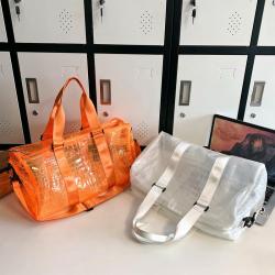wholesale custom logo pvc clear jelly color swimming overnight tote duffel duffle bag for women girls spend the night bags