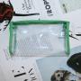 Keymay New Design Grass Green Waterproof Transparent Toiletry Bag Travel PVC Cosmetic Bag Clear Pouch With Zipper for