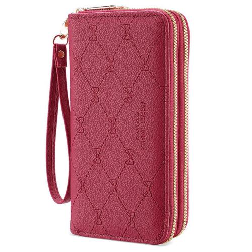 KBW466 Women Wallet Long Double Zipper Wallet Girls 2023 New Fashion Bow Clutch Bag Good Quality PU Ladies Money Card Clip