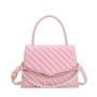 Pearl Chain Ladies Handbags Women Bag Pure Color Pu Women Shoulder Bag Diamond Lattice Fashion Women Bags JY220820