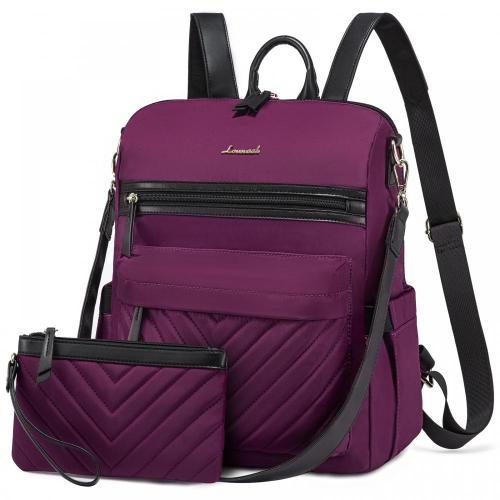 LOVEVOOK Factory Wholesale High Quality 2pc 14 in Casual Nylon Back Bags Women Fashion Cute Waterproof Backpack Purse for Girls