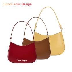 Fully Custom Luxury Classic Womens Shoulder Bags Chic Underarm Bag Trendy Fashion Vegan Leather Custom Logo Ladies Shoulder Bags