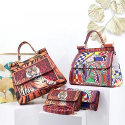 Hot selling textures handbag for women eye-catching luxury printing ladies bags chicken tracks female bags China handbag factory