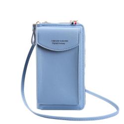 HR186 New Trend Mobile Phone Storage Bag PU Buckle Fashion Double Layer Wallet Multifunctional Women's Crossbody Outdoor Bag