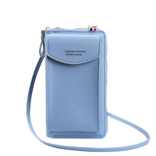 HR186 New Trend Mobile Phone Storage Bag PU Buckle Fashion Double Layer Wallet Multifunctional Women's Crossbody Outdoor Bag