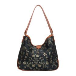 2024 Vendor Custom Logo Jacquard Fabric Leather Shoulder Bag For Women Luxury Purse