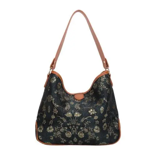 2024 Vendor Custom Logo Jacquard Fabric Leather Shoulder Bag For Women Luxury Purse